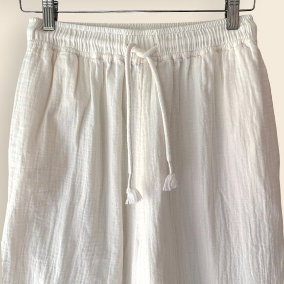 Madewell Double-Gauze Drawstring Wide-Leg Pants, Lighthouse, XS - Picture 3 of 4